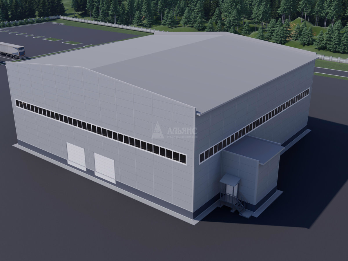 3D визуализация Склад из сэндвич панелей - фото 4