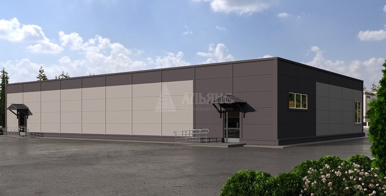 3D визуализация Магазин кулинарии из сэндвич-панелей - фото 1