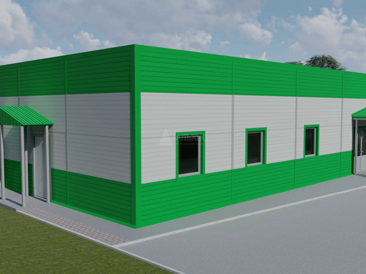 3D визуализация Контрольно-пропускной пункт из сэндвич-панелей - фото 4