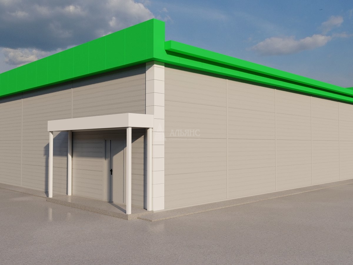 3D визуализация  Магазин продуктов из сэндвич-панелей - фото 2