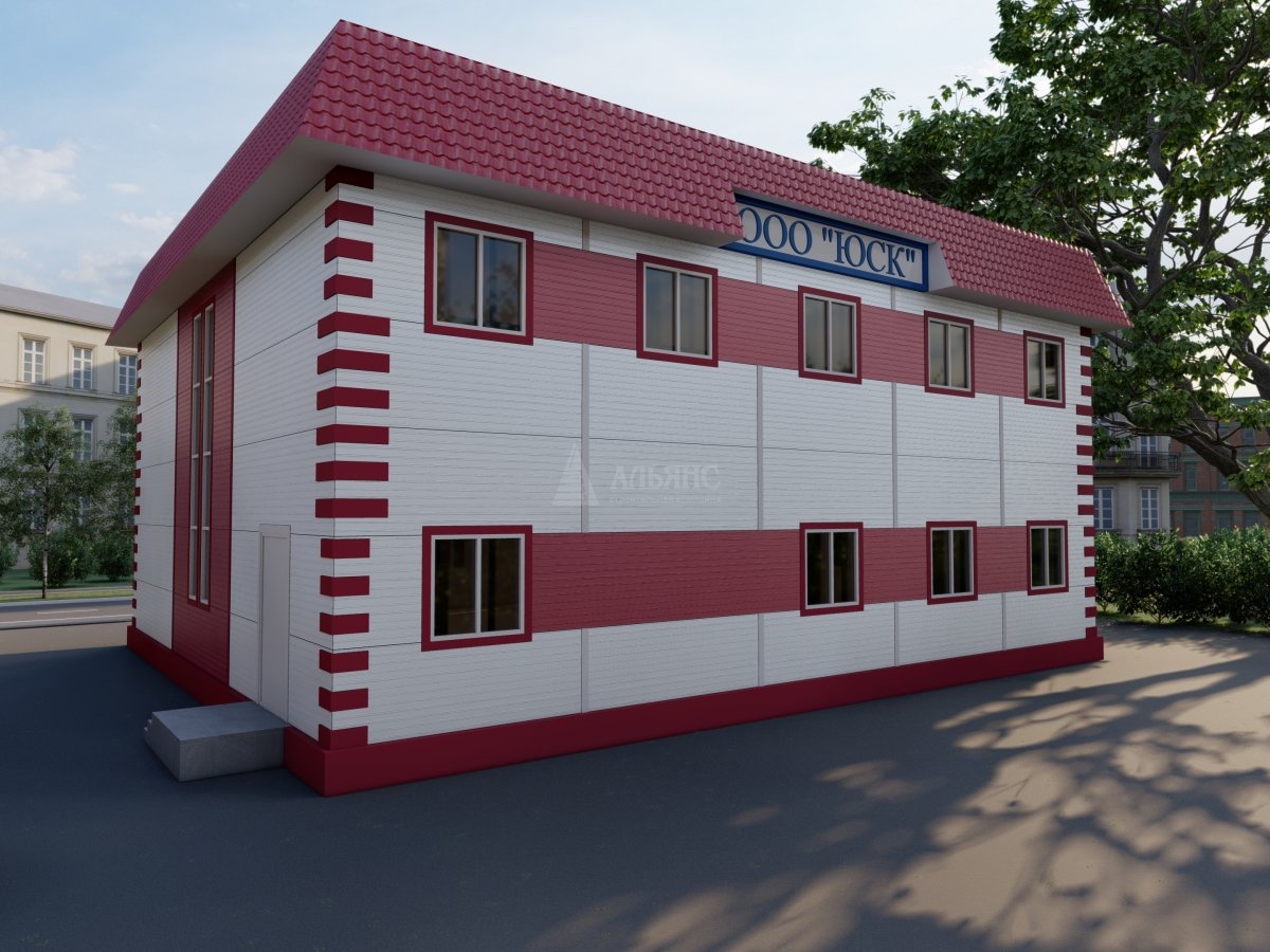 3D визуализация Офис из сэндвич-панелей - фото 2