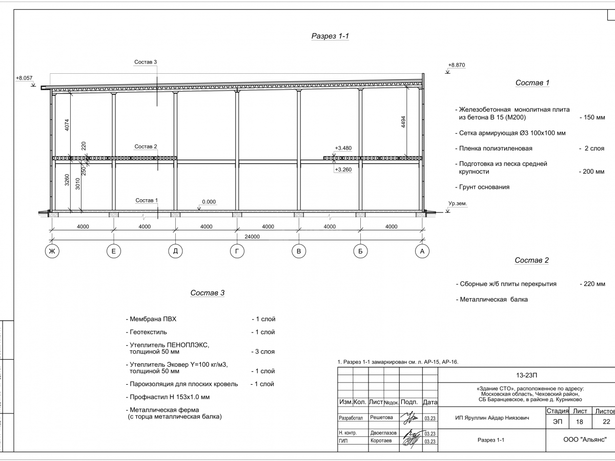 Планировка СТО с АБК из сэндвич-панелей -  фото 6