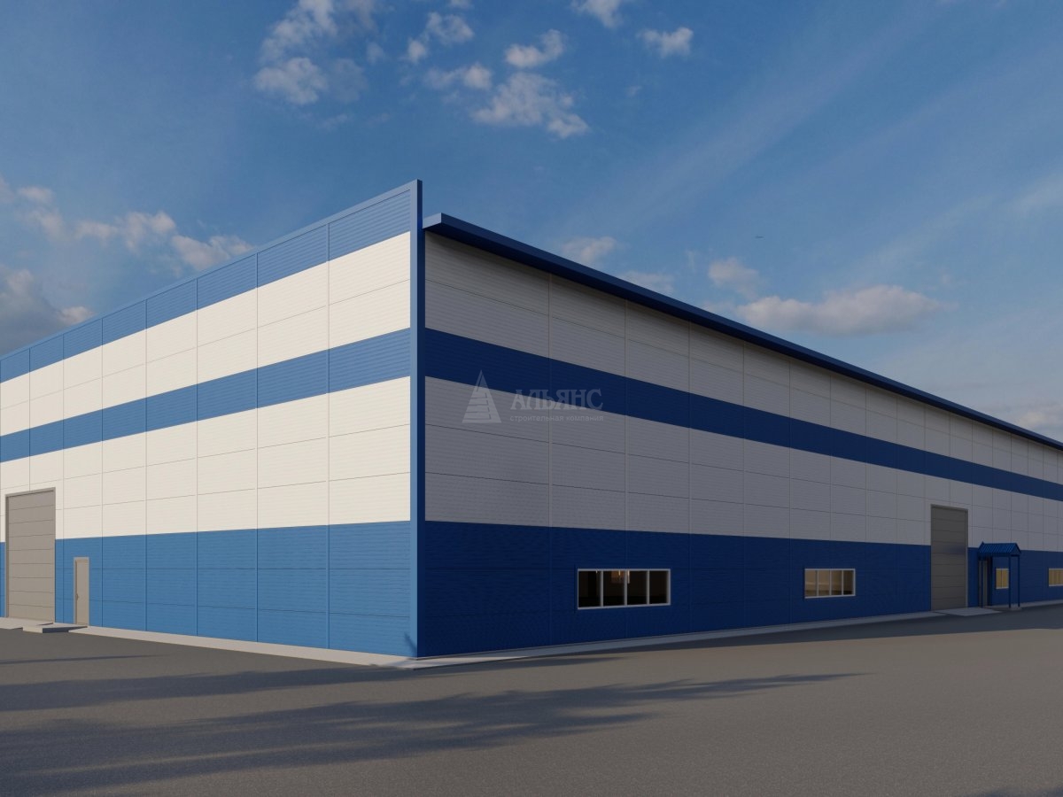 3D визуализация Производственный цех из сэндвич панелей - фото 4