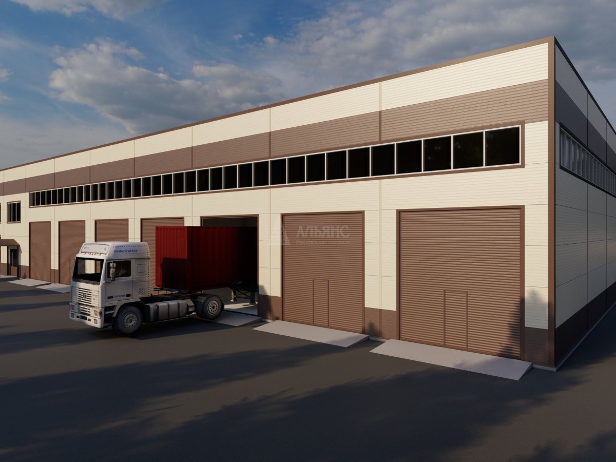 3D визуализация Производственно-деловой комплекс из сэндвич-панелей - фото 1
