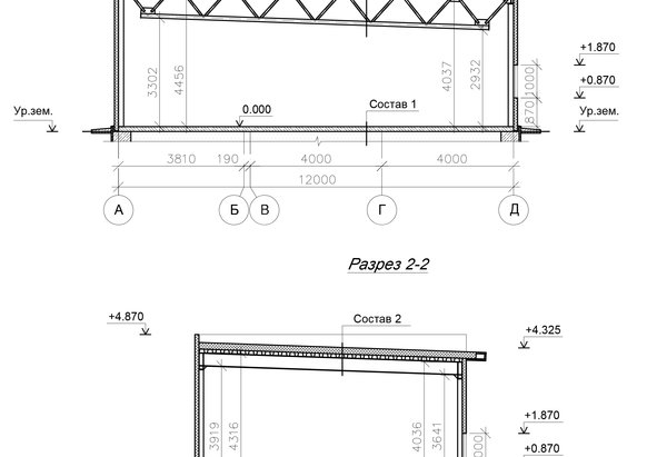 Планировка Проект грузового гаража из сэндвич-панелей -  фото 1