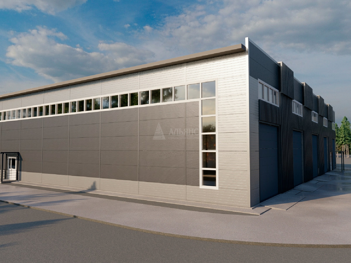 3D визуализация Грузовой СТО из сэндвич-панелей - фото 3