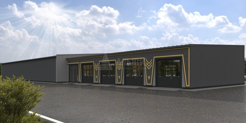 3D визуализация Здание СТО из сэндвич-панелей - фото 2