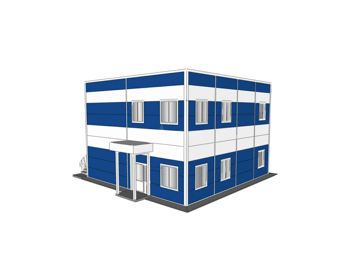 3D визуализация Офисное здание из сэндвич-панелей - фото 7