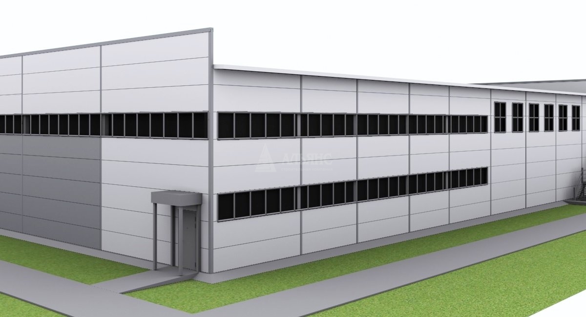 3D визуализация Проект СТО с АБК из сэндвич-панелей - фото 4