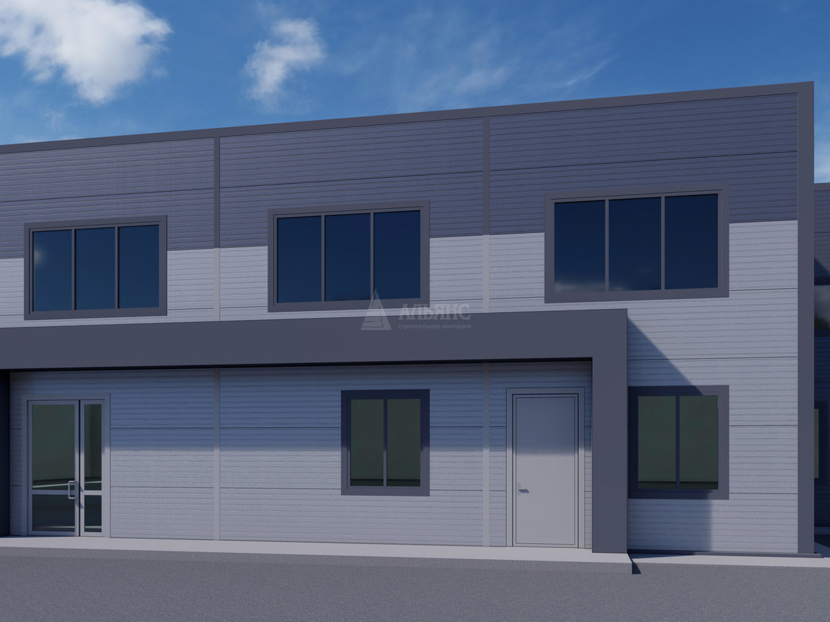 3D визуализация Производственный цех из сэндвич панелей - фото 4