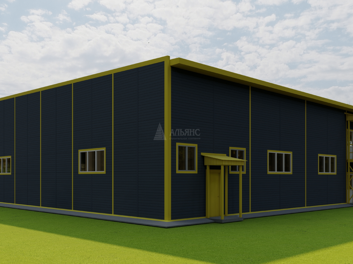 3D визуализация СТО с АБК из сэндвич-панелей - фото 9
