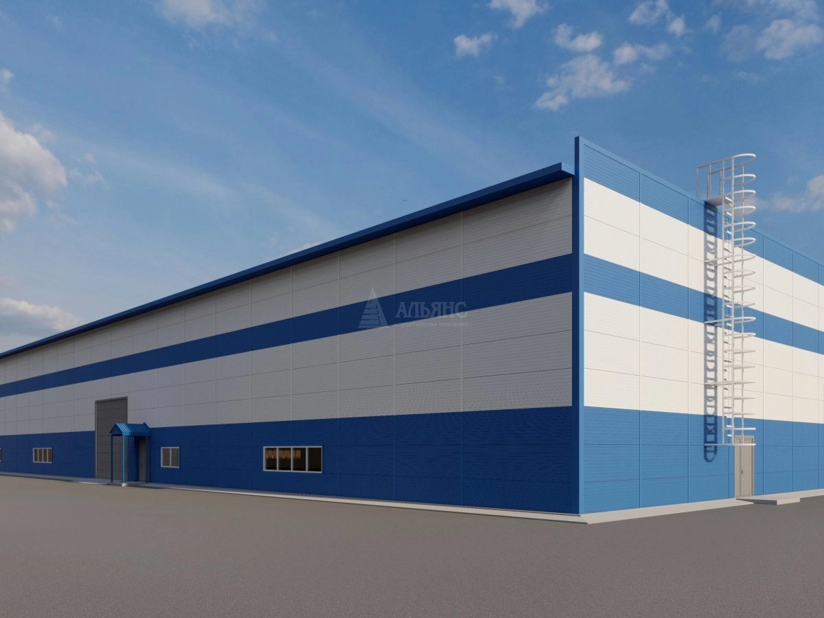 3D визуализация Производственный цех из сэндвич панелей - фото 3