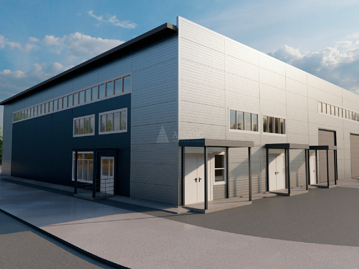 3D визуализация Грузовой СТО из сэндвич-панелей - фото 2