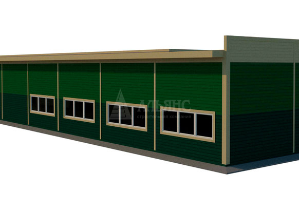 3D визуализация Проект грузового гаража из сэндвич-панелей - фото 3